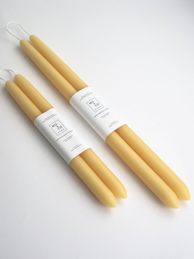 Beeswax Taper Candles — Natural Gold