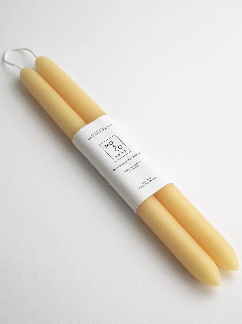 Beeswax Taper Candles — Natural Gold