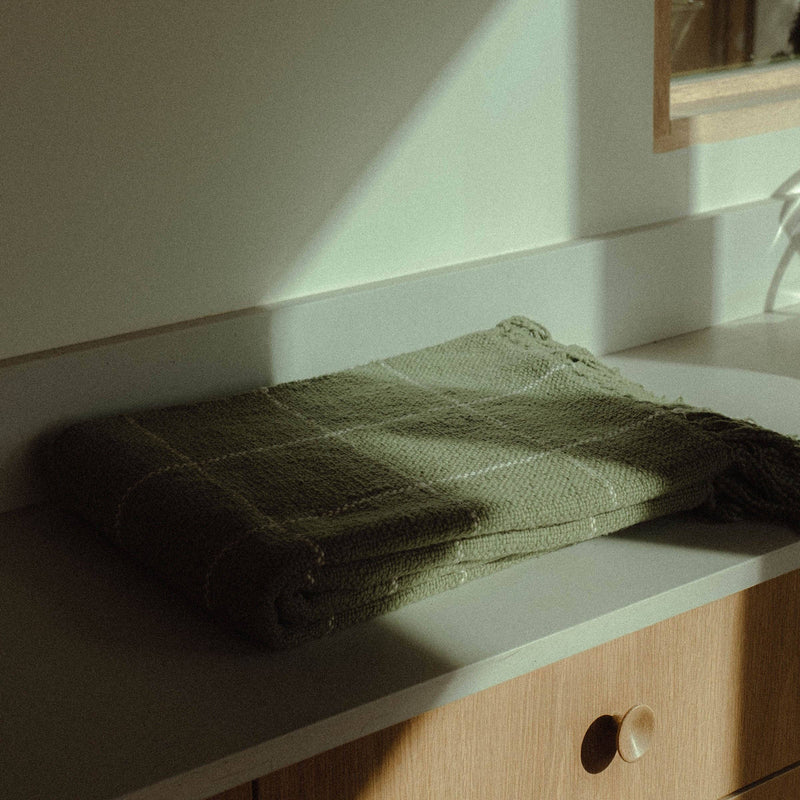 Claude Throw Blanket - Olive / Natural