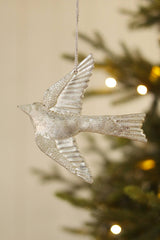 Silver Songbird Holiday Ornament