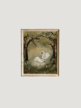Swans Vignette Art Print