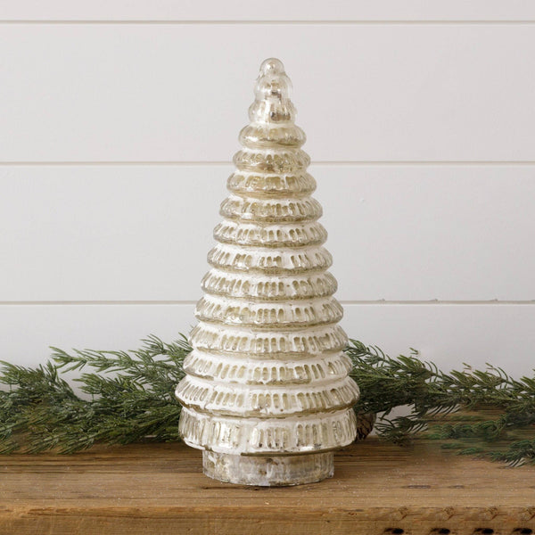 Frosted Mercury Glass Tree — Large
