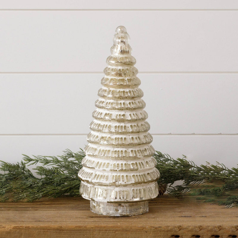Frosted Mercury Glass Tree — Large