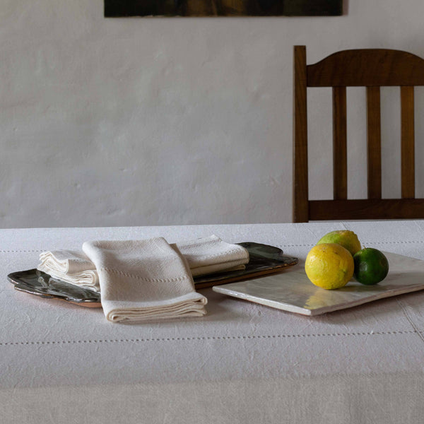 Lienzo Handcrafted Cotton Dinner Napkin — Ecru