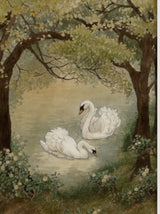 Swans Vignette Art Print