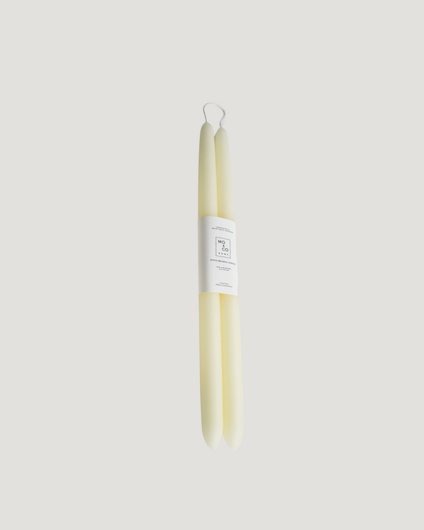 Beeswax Taper Candles — Natural White