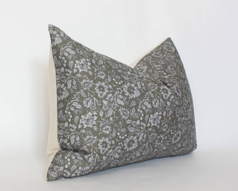 Olive Floral Pillow