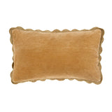 21x12 Velvet Scallop Pillow, Pale Gold