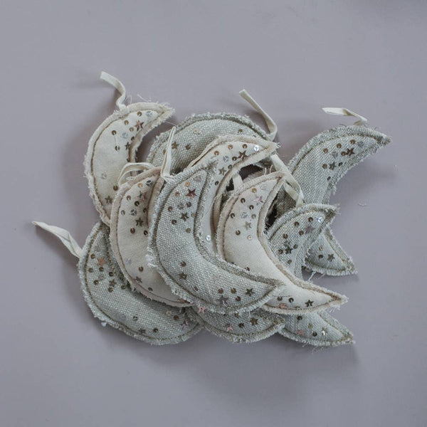 Metallic Confetti Moon - Cotton & Lavender Ornament