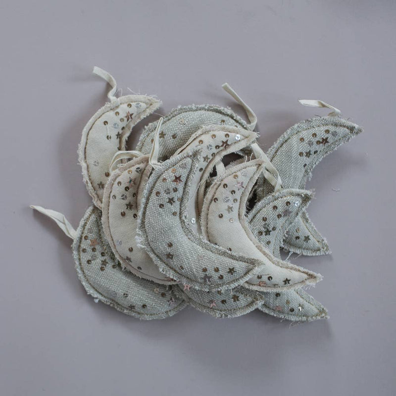 Metallic Confetti Moon - Cotton & Lavender Ornament