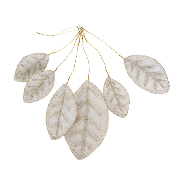 Holiday Beaded Magolia Leaves