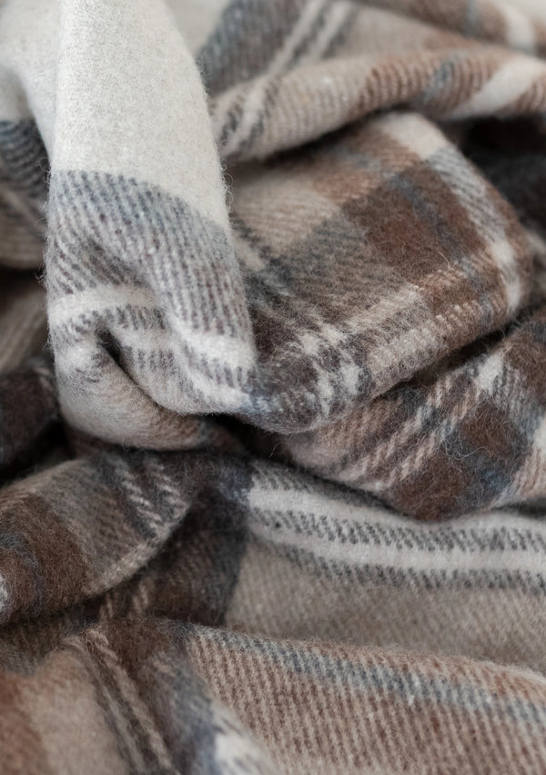 Stewart Natural Dress Tartan — Recycled Wool Blanket