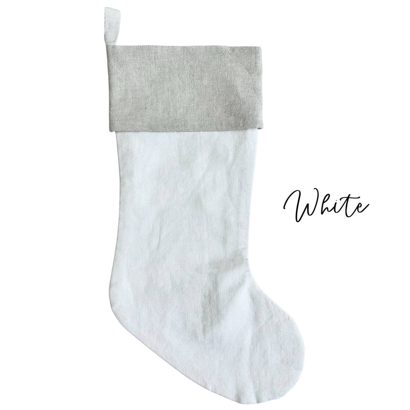 Linen Christmas Stocking