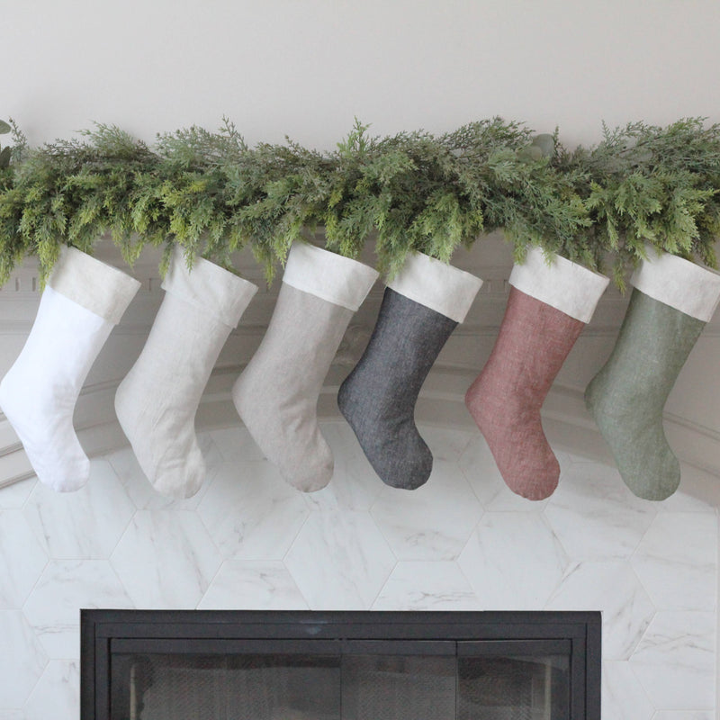 Linen Christmas Stocking