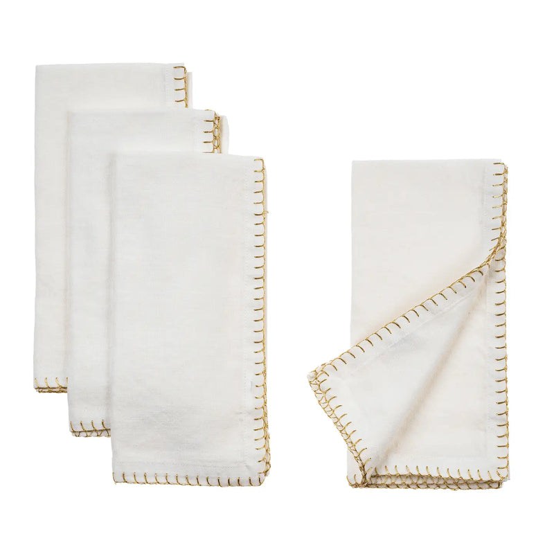 Gold Blanket Stitch Napkins