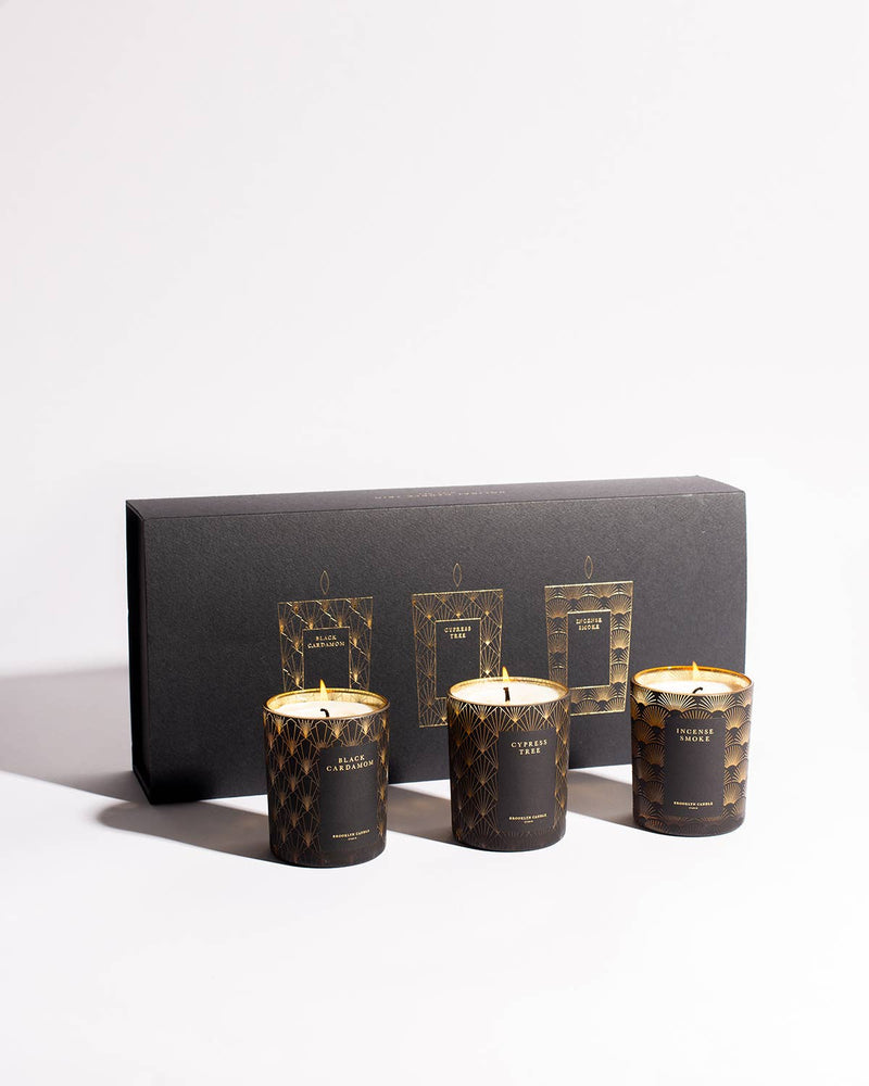 Black Tie Mini Candle Trio