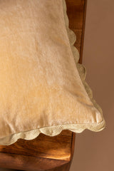 21x12 Velvet Scallop Pillow, Pale Gold