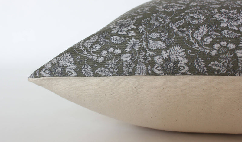 Olive Floral Pillow