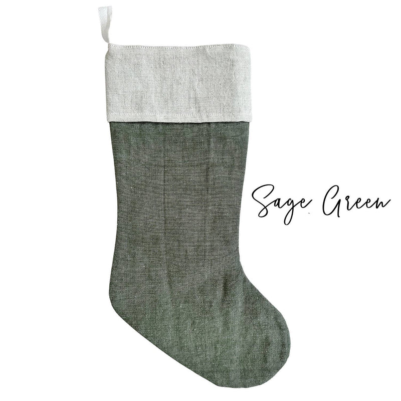 Linen Christmas Stocking