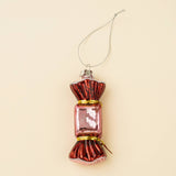 Christmas Candy Glass Holiday Ornament, Red