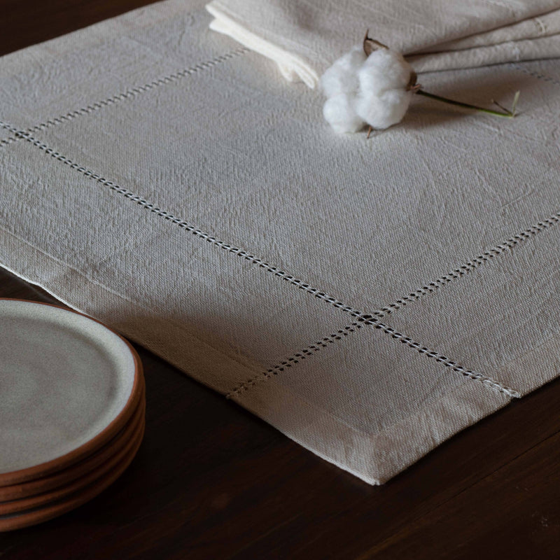 Lienzo Handcrafted Cotton Dinner Napkin — Ecru