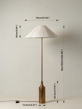 Elodie Aged Brass and Linen Scalloped Floor Lamp