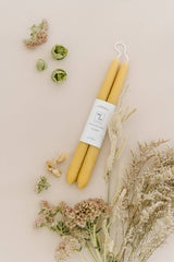 Beeswax Taper Candles — Natural Gold