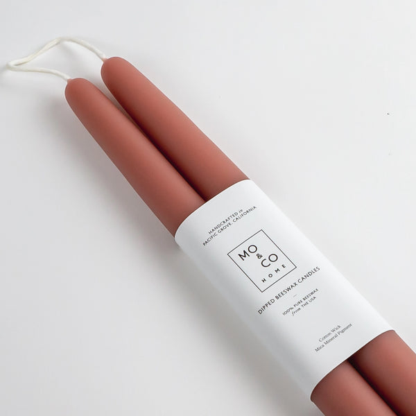 Beeswax Taper Candles — Terra Cotta