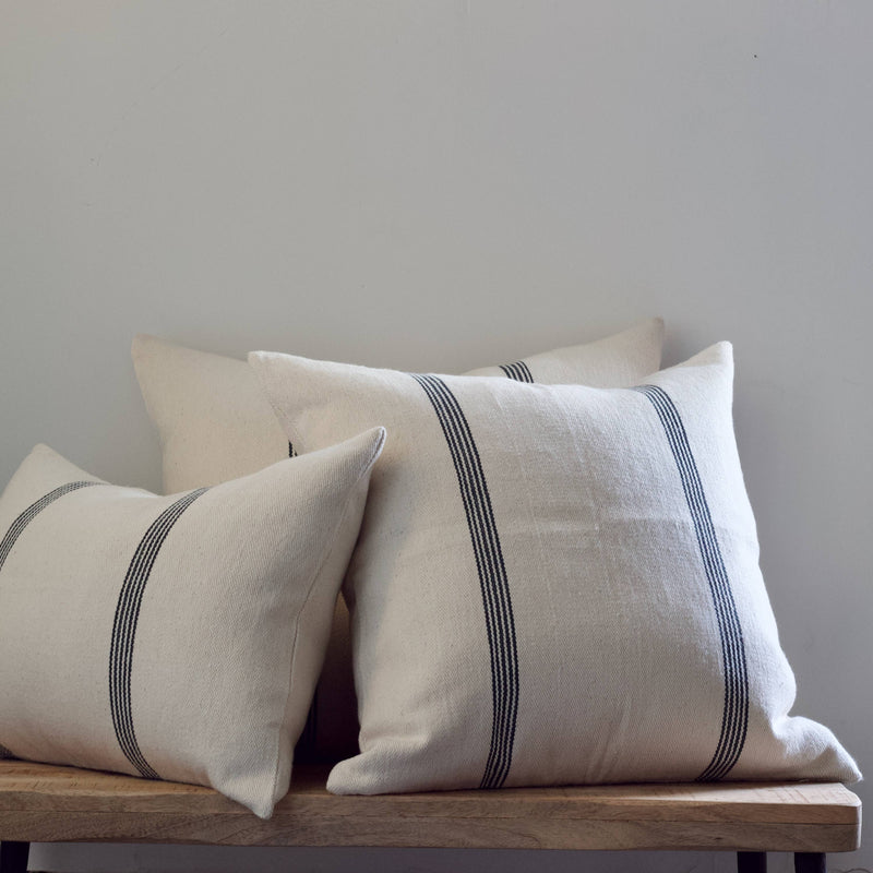 No. 10 Handloomed Cotton Pillow — Ink