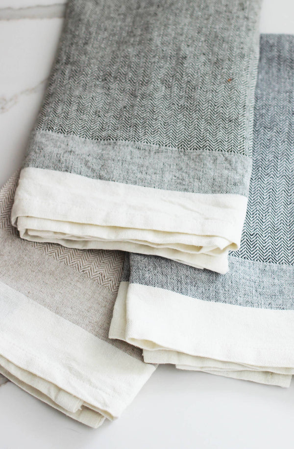 Herringbone Tea Towel — Slate
