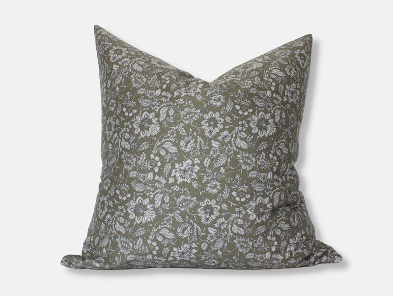 Olive Floral Pillow