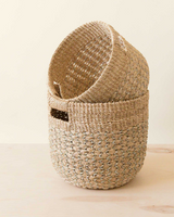 Handwoven Basket - Grey & Natural