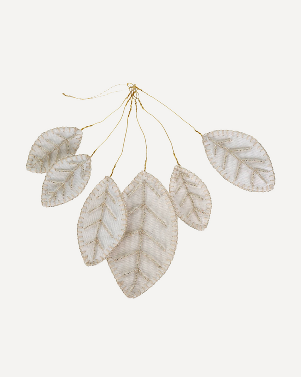 Holiday Beaded Magolia Leaves