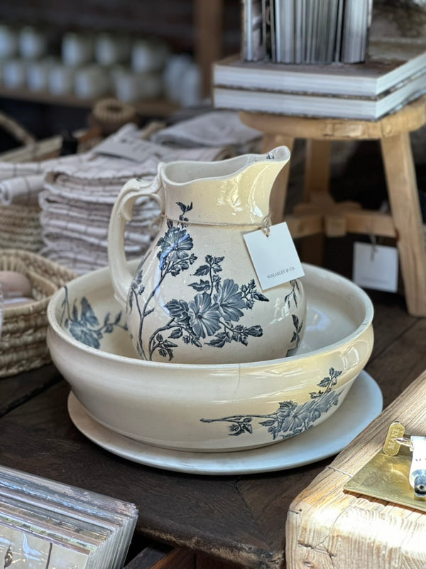 Antique French Washbowl & Pitcher