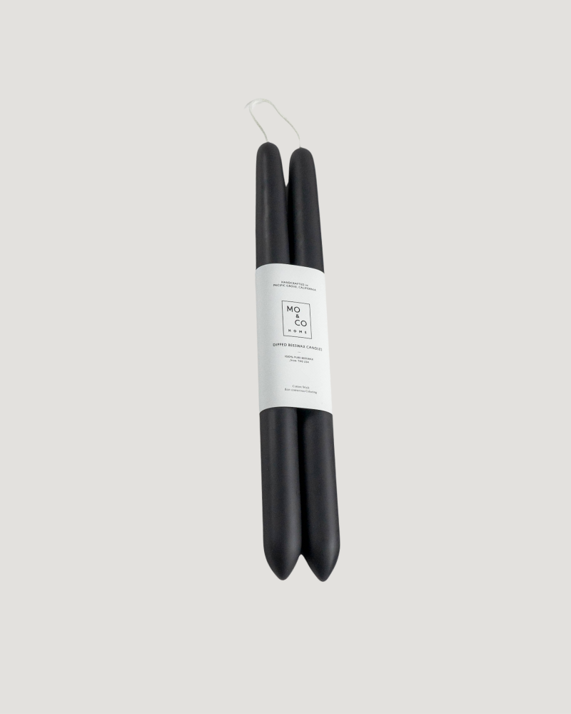 Beeswax Taper Candles — Charcoal