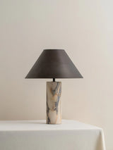 Sofia Calacatta Viola Marble Table Lamp with Bronze Shade