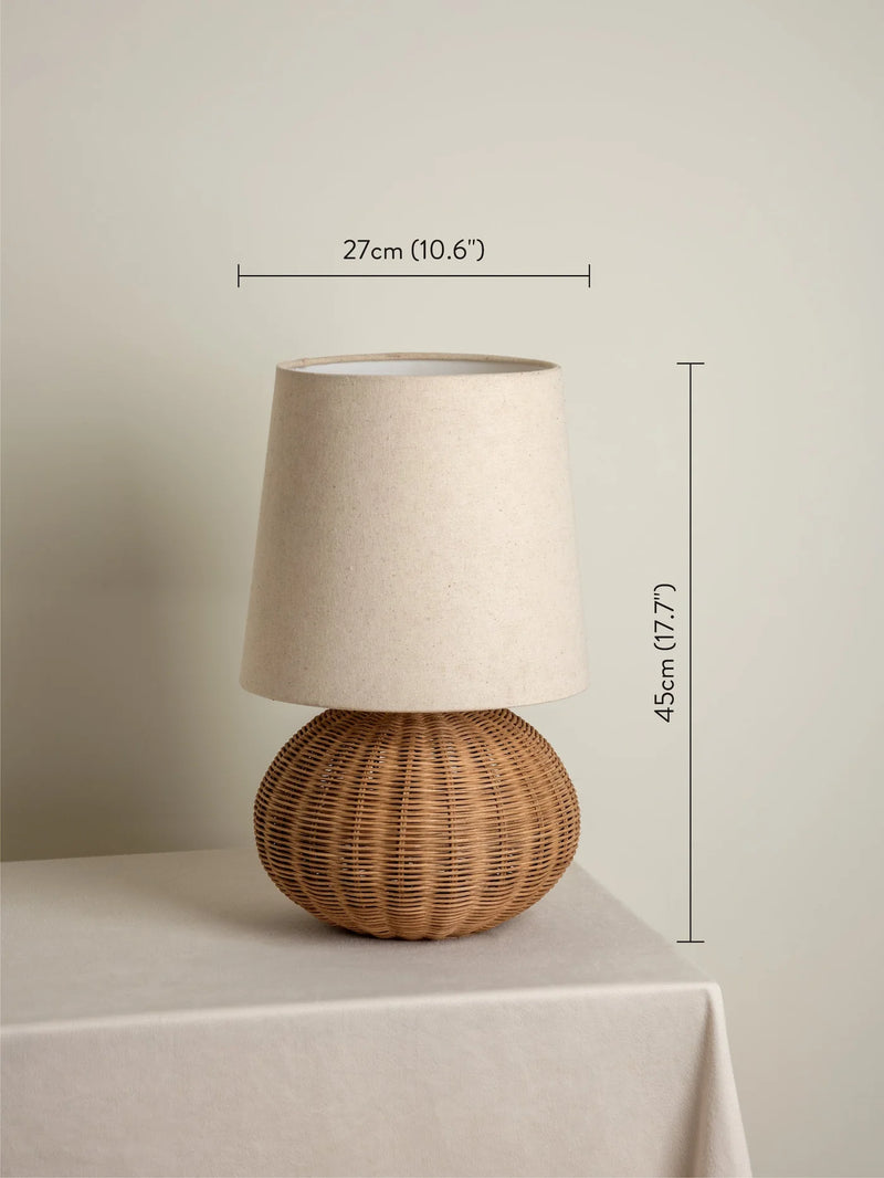 Alice Rattan Globe Table Lamp