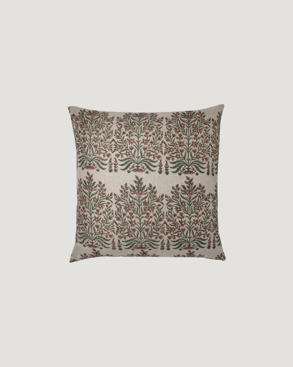 Fleur Saffron Olive Pillow — 20" Square