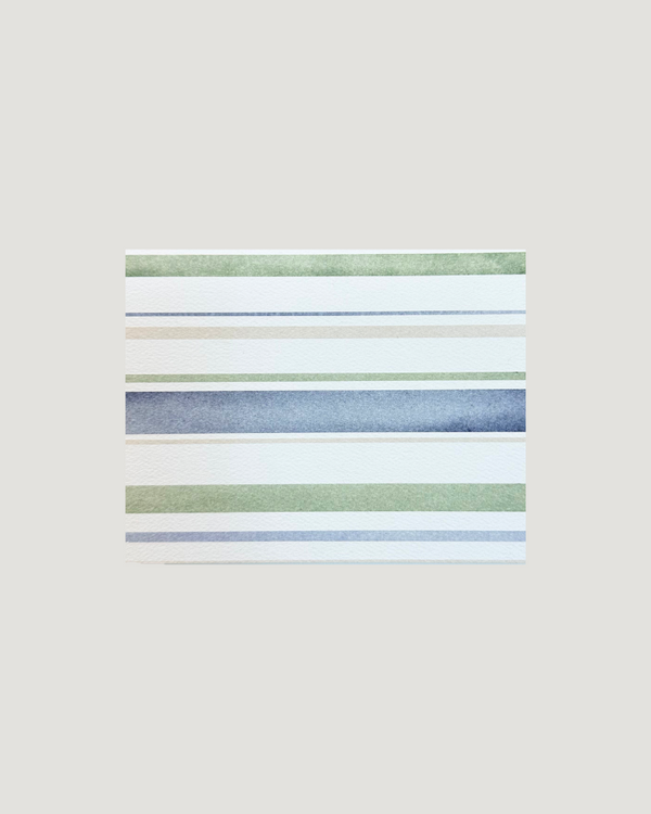 Greeting Card — Green & Blue Stripe