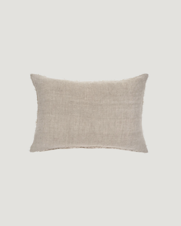 Oat Stonewashed Linen Pillow — 16" x 24"