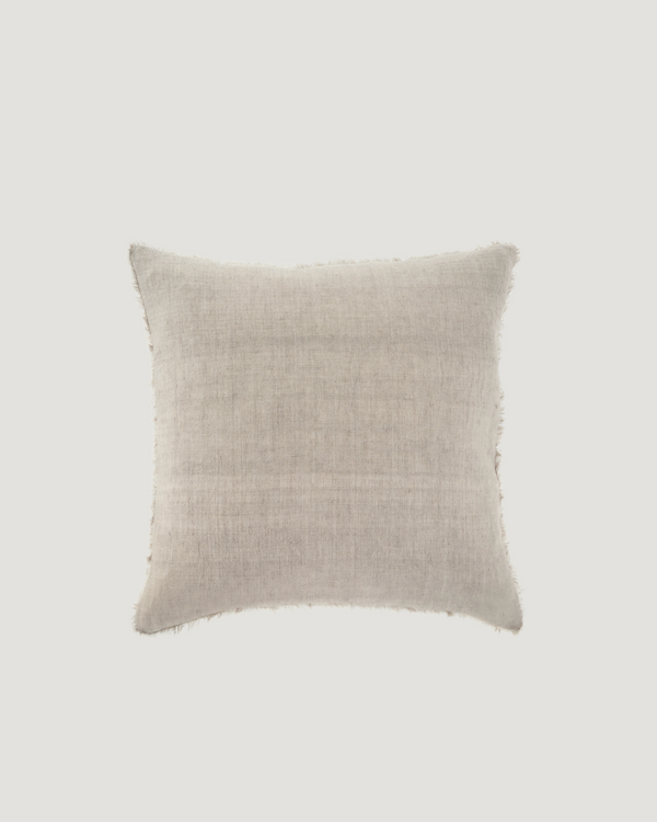 Oat Stonewashed Linen Pillow — 24" Square