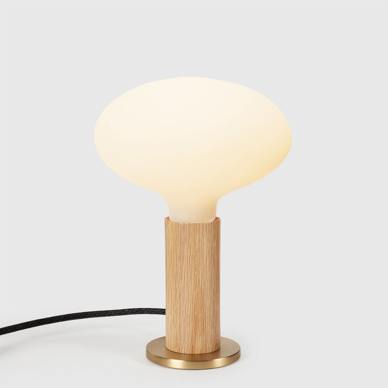 Knuckle Table Lamp in Oak + Oval Dim to Warm