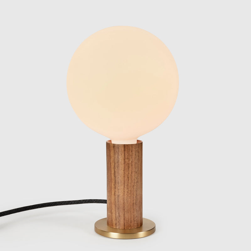 Knuckle Table Lamp in Walnut + Sphere IV
