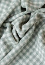 Sage Gingham — Lambswool Baby Blanket