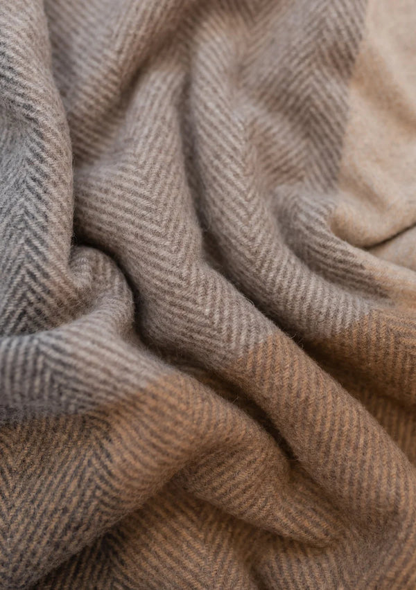 Herringbone Block Check — Recycled Wool Blanket