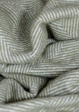 Olive Herringbone — Recycled Wool Blanket