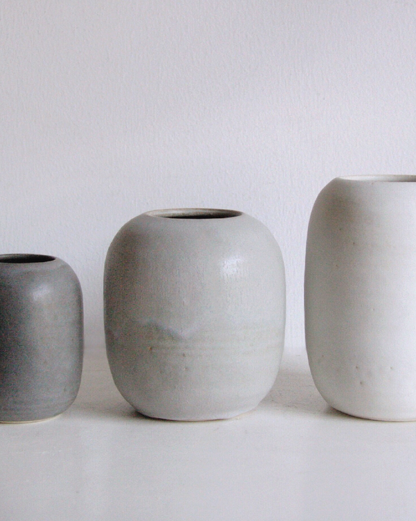 Sheldon Ceramics Medium Oval Vase - Stone