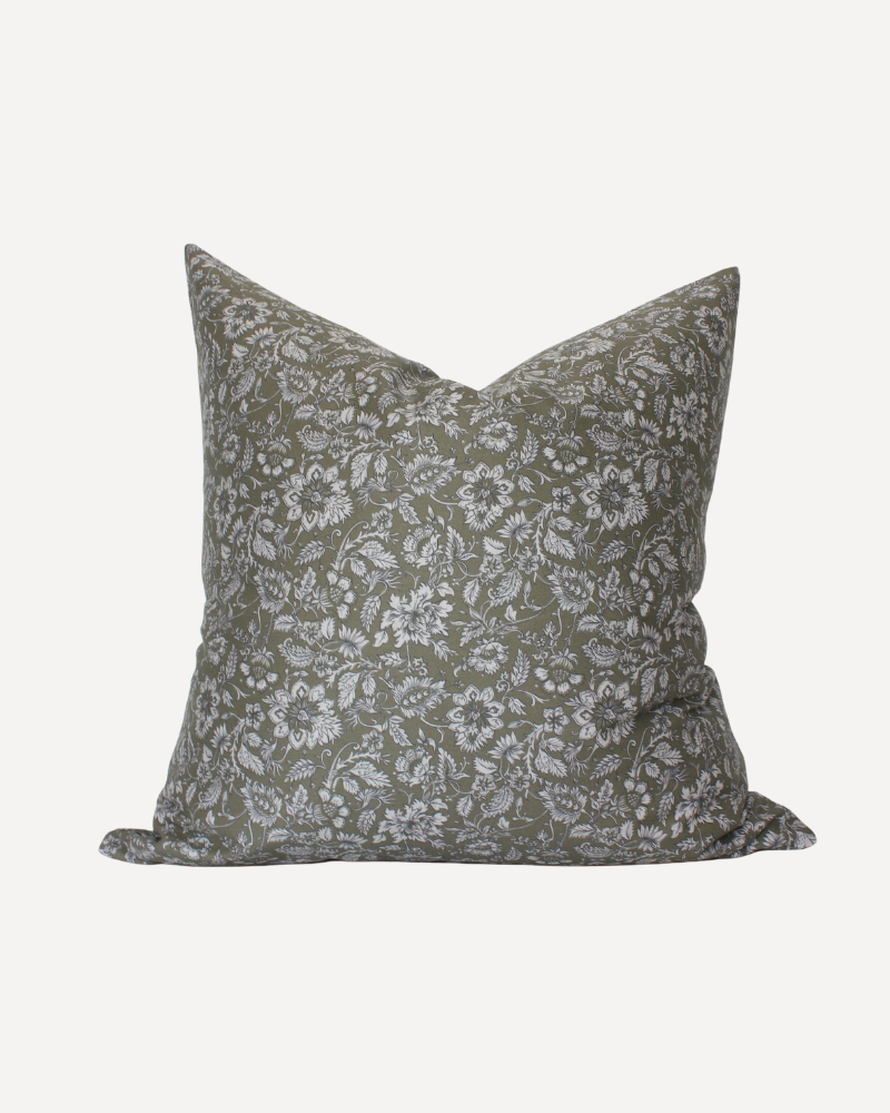 Olive Floral Pillow