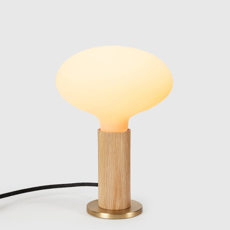 Knuckle Table Lamp in Oak + Oval Dim to Warm