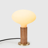 Knuckle Table Lamp in Walnut + Oval Dim to Warm